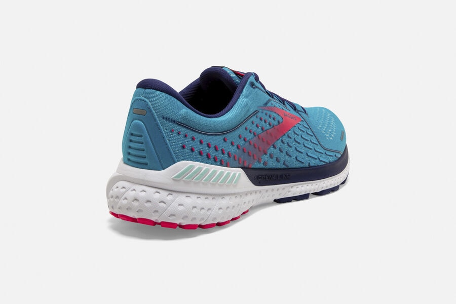 Adrenaline GTS 21 Road Brooks Running Shoes NZ Womens - Blue/Pink - WFKYGN-467